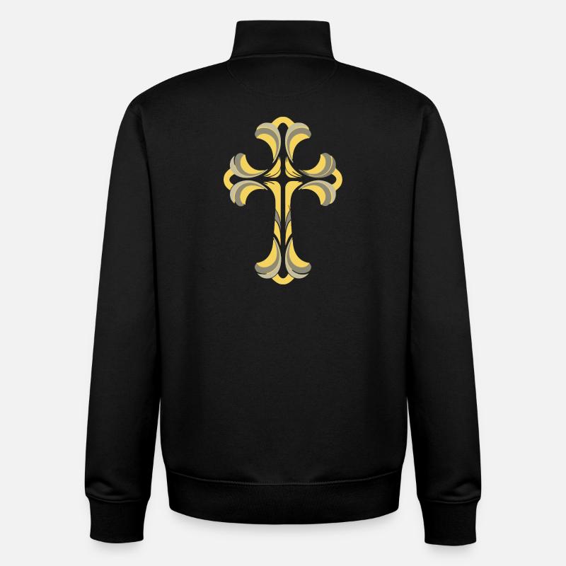 Motif de croix - Sweat zippé unisexe en coton bio Stanley/Stella - noir