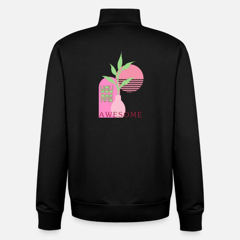 You are awesome - Unisex Organic Zip Sweatshirt von Stanley/Stella - Schwarz