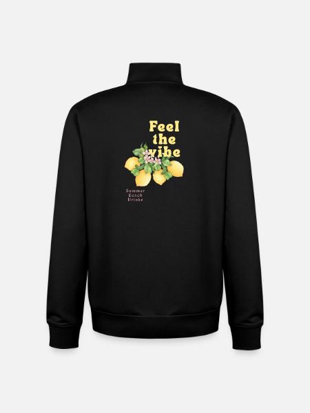 Feel the Vibe – Summer Lemon Drinks - Unisex Organic Zip Sweatshirt by Stanley/Stella - black