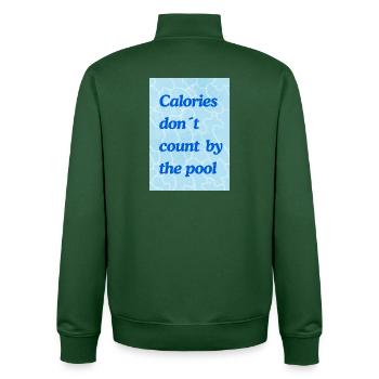 Kalorien zählen am Pool - Unisex Organic Zip Sweatshirt von Stanley/Stella - Flaschengrün - Hinten - AI Model Male 185 dark (185cm)
