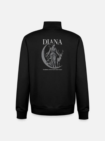 Diana Moonlit Hunt Goddess - Unisex Organic Zip Sweatshirt by Stanley/Stella - black