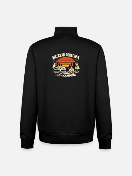 Wochenendprognose Camping 100% - Unisex Organic Zip Sweatshirt von Stanley/Stella - Schwarz