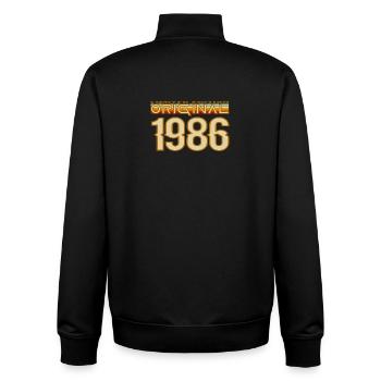 Original 1986 Retro Logo - Sweat zippé unisexe en coton bio Stanley/Stella - noir - Dos - AI Model Male 185 light (185cm)