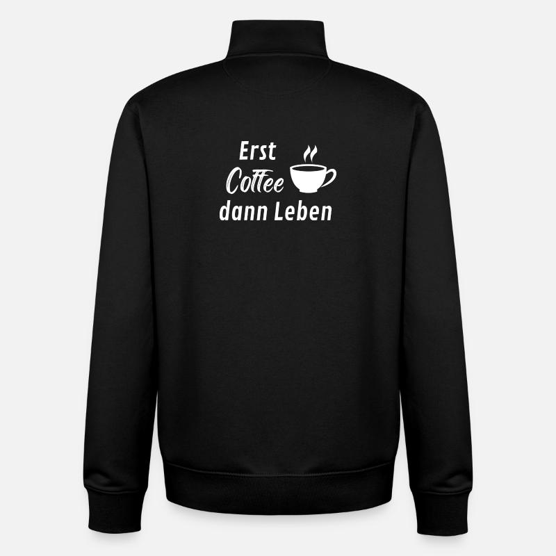 Moment café, moment matinal. - Sweat zippé unisexe en coton bio Stanley/Stella - noir