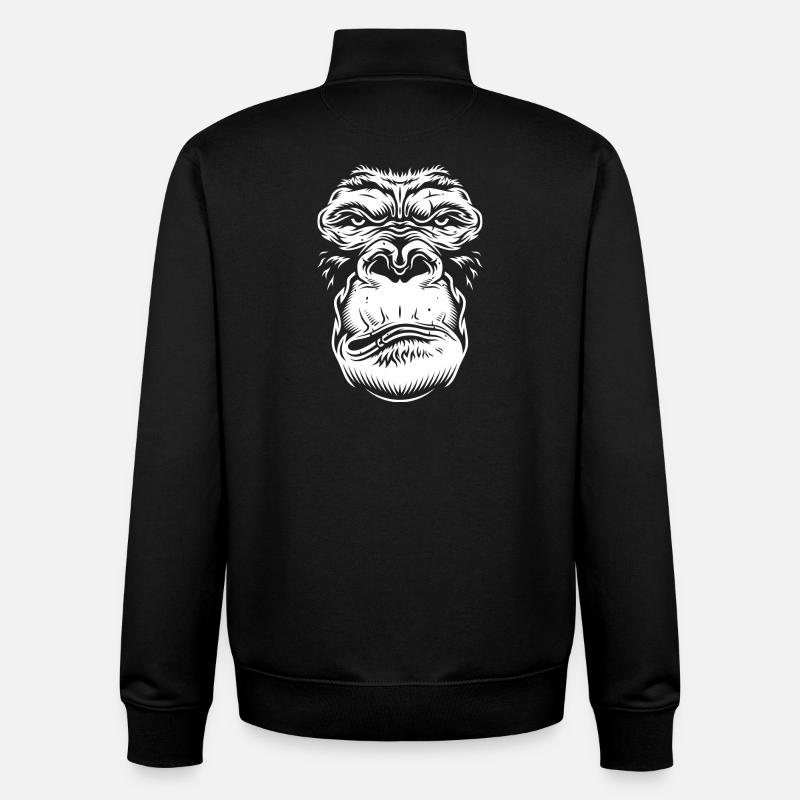 Gorilla - Unisex Organic Zip Sweatshirt von Stanley/Stella - Schwarz