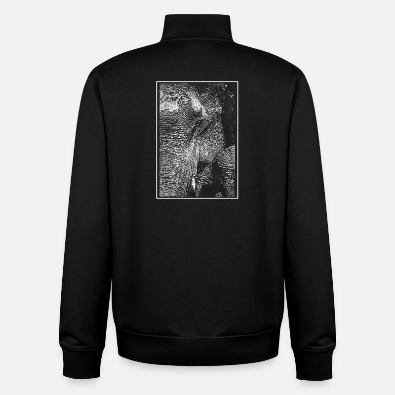 Weißer Elefant - Unisex Organic Zip Sweatshirt von Stanley/Stella - Schwarz