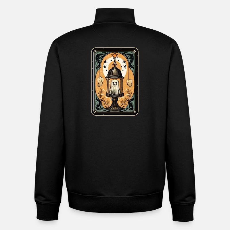Fantôme dans une cage Cage de Tarot - Sweat zippé unisexe en coton bio Stanley/Stella - noir