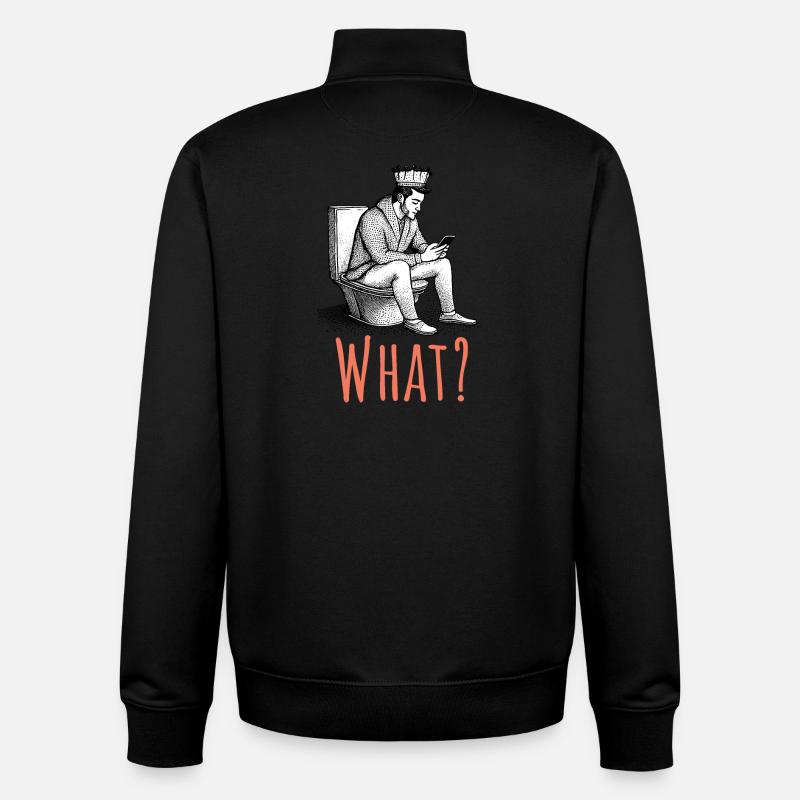 Sur le mobile - Quoi ? - Sweat zippé unisexe en coton bio Stanley/Stella - noir