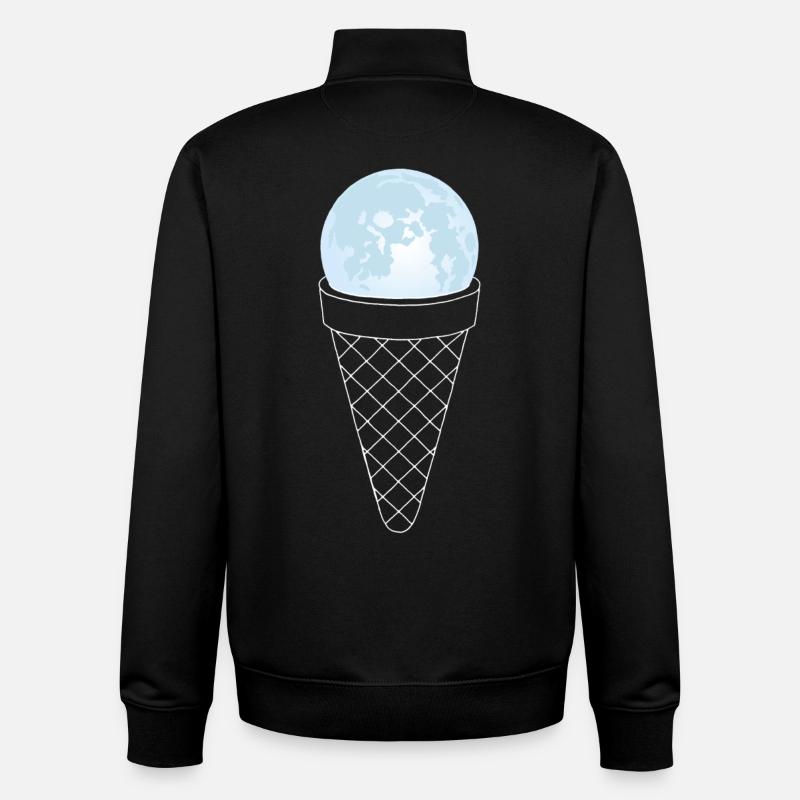 Crème glacée de la Lune - Sweat zippé unisexe en coton bio Stanley/Stella - noir