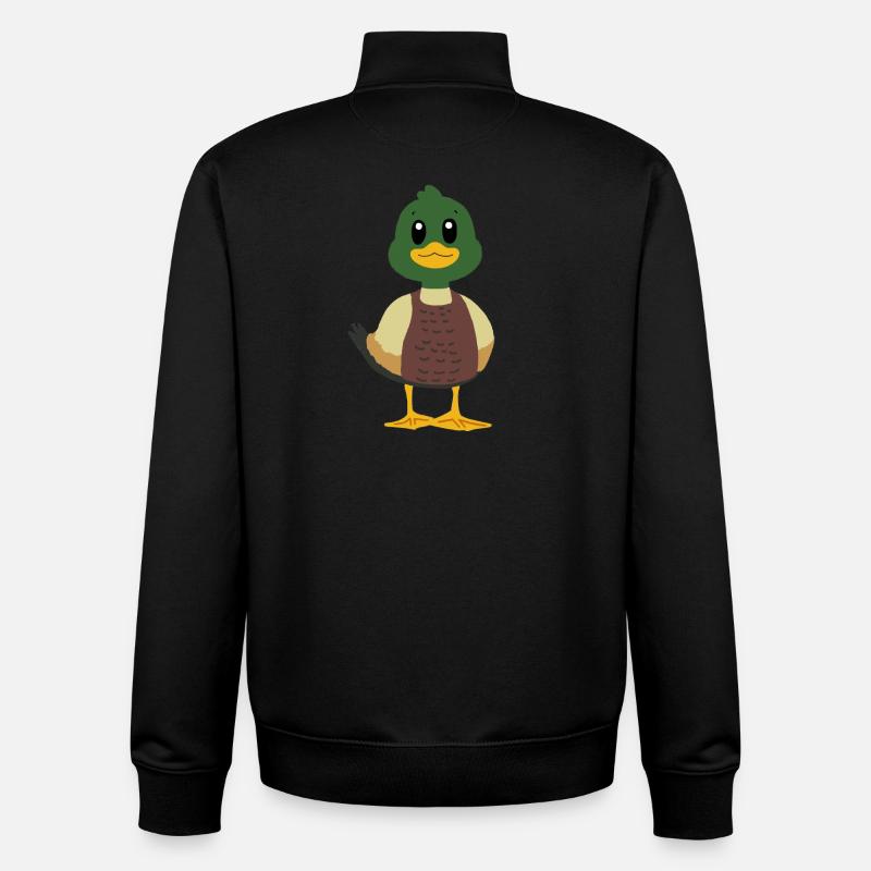 Canard colvert - Sweat zippé unisexe en coton bio Stanley/Stella - noir