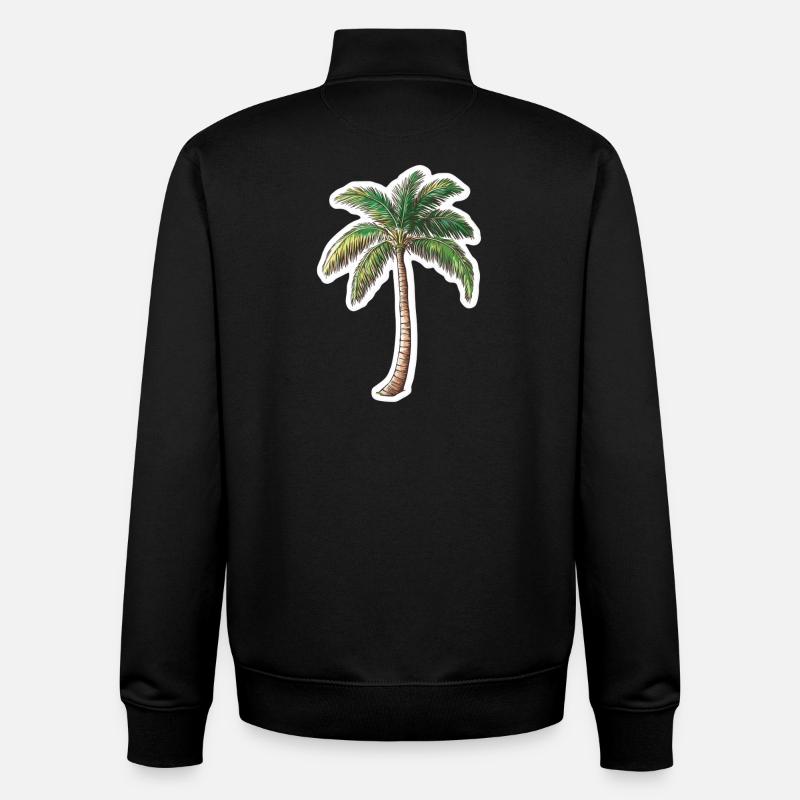 Palm tree - Unisex Organic Zip Sweatshirt by Stanley/Stella - black