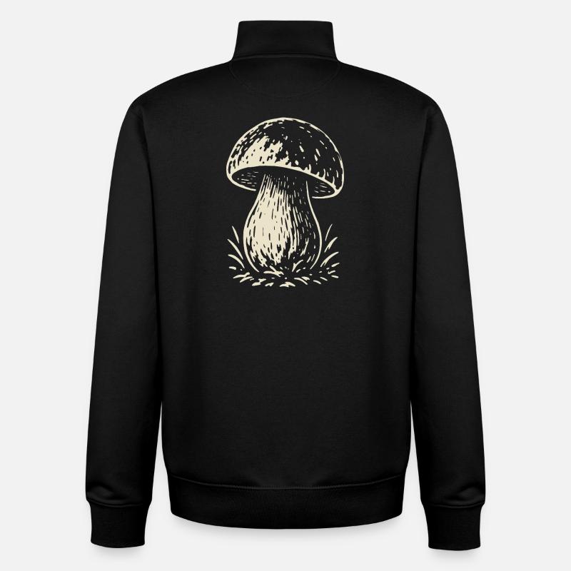 Cueilleur de cèpes - champignons - dicton - Sweat zippé unisexe en coton bio Stanley/Stella - noir