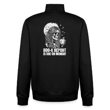 Funny Teacher Skeleton Halloween Classroom - Unisex Organic Zip Sweatshirt by Stanley/Stella - black - Back - AI Model Male 185 light (185cm)