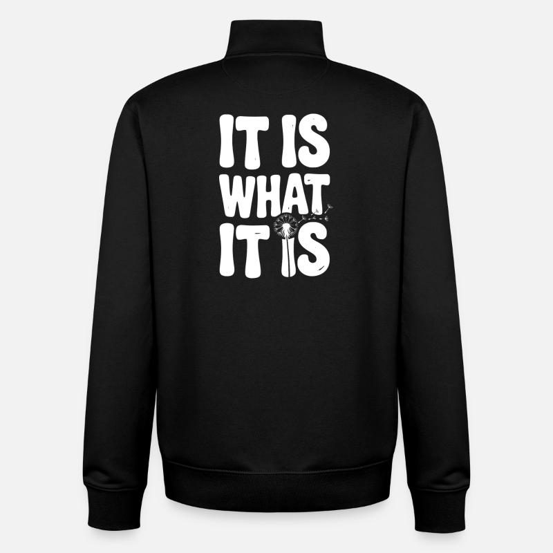 C’est ce que c’est - Sweat zippé unisexe en coton bio Stanley/Stella - noir