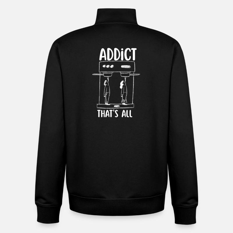 Kaffeesüchtig - Unisex Organic Zip Sweatshirt von Stanley/Stella - Schwarz