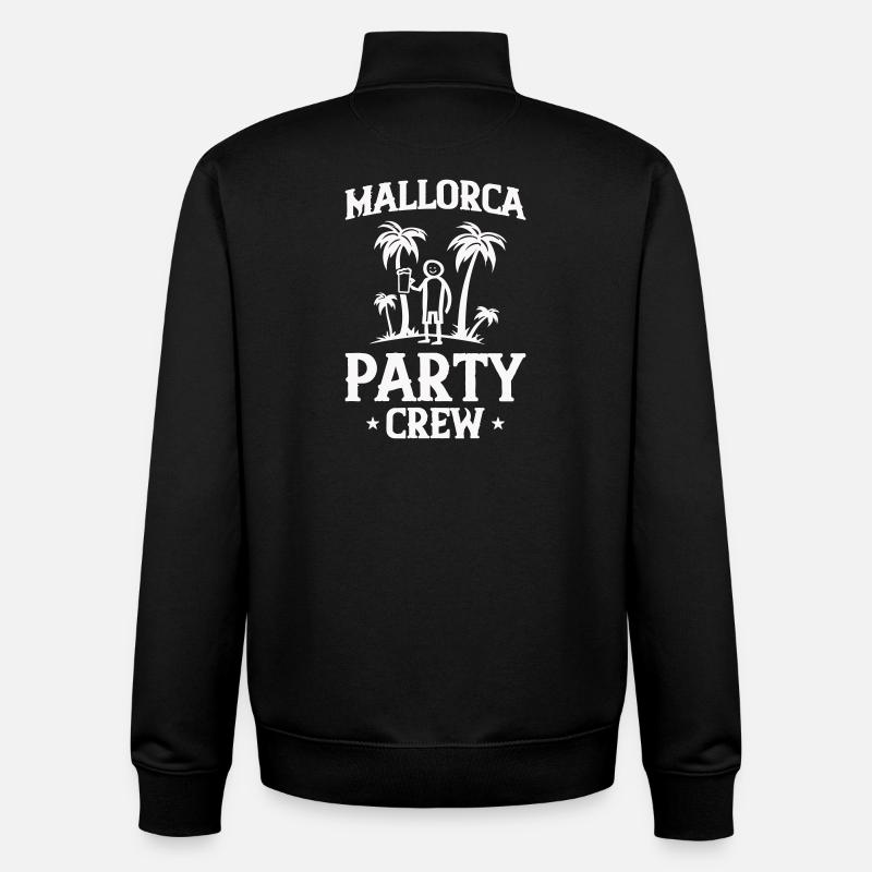 Mallorca Party Crew - Sweat zippé unisexe en coton bio Stanley/Stella - noir