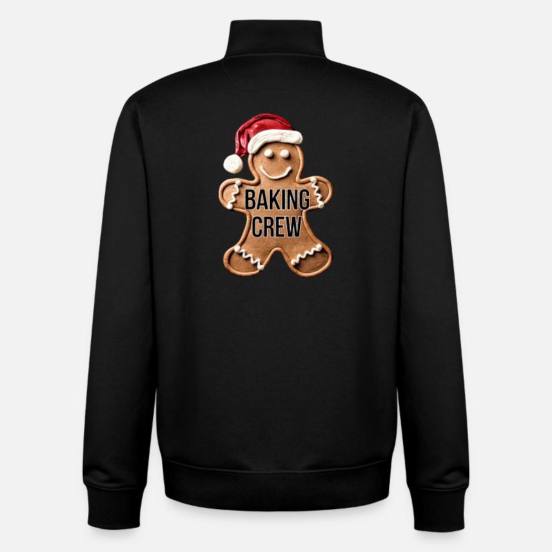 Baking Crew Lebkuchenmann Weihnachten backen - Unisex Organic Zip Sweatshirt von Stanley/Stella - Schwarz
