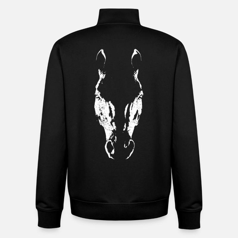 Minimalistische Pferdekopf-Silhouette - Unisex Organic Zip Sweatshirt von Stanley/Stella - Schwarz