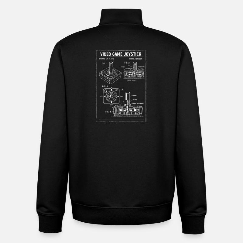Plan rétro du joystick - Sweat zippé unisexe en coton bio Stanley/Stella - noir