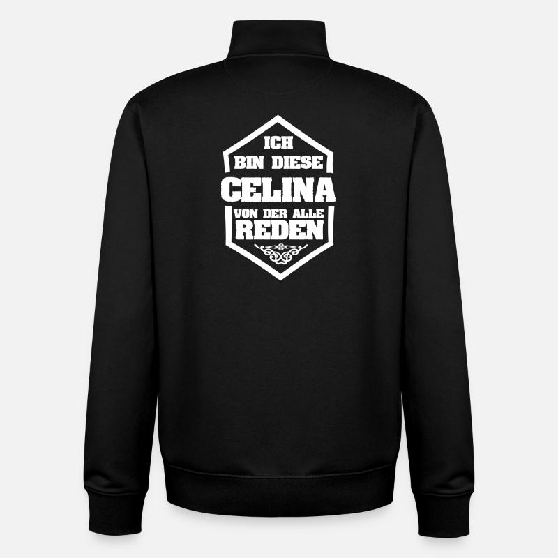 Celina comme surnom - Sweat zippé unisexe en coton bio Stanley/Stella - noir