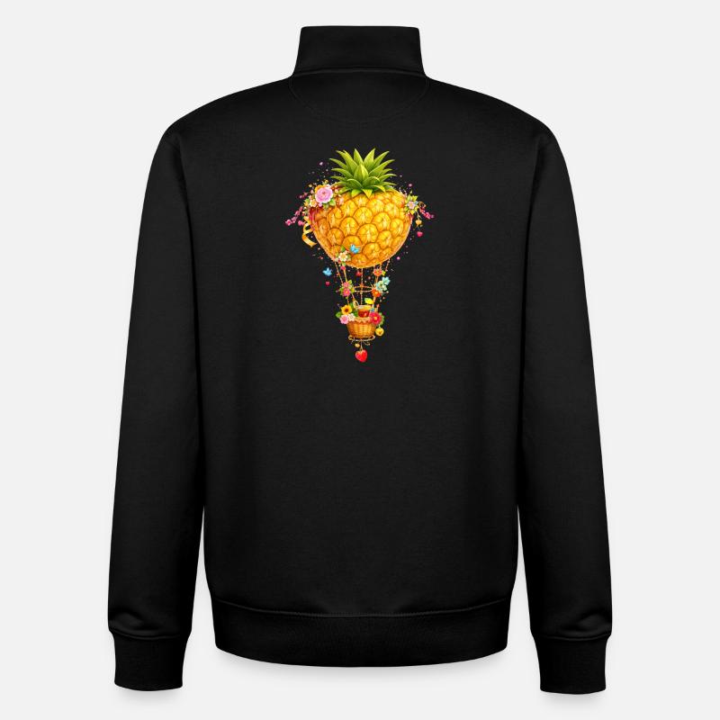 Fantasme de montgolfière à l’ananas - Sweat zippé unisexe en coton bio Stanley/Stella - noir