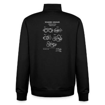 Patent Blueprint: Welding Goggles - Unisex Organic Zip Sweatshirt by Stanley/Stella - black - Back - AI Model Male 185 light (185cm)
