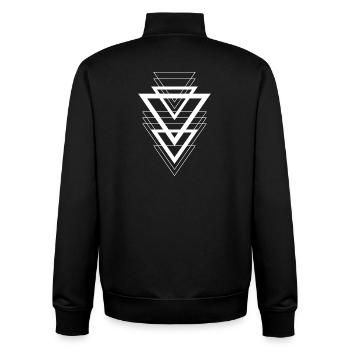 Conception triangulaire - Sweat zippé unisexe en coton bio Stanley/Stella - noir - Dos - AI Model Male 185 light (185cm)