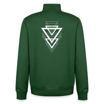 Dreiecks-Design - Unisex Organic Zip Sweatshirt von Stanley/Stella - Flaschengrün - Hinten - AI Model Male 185 dark (185cm)