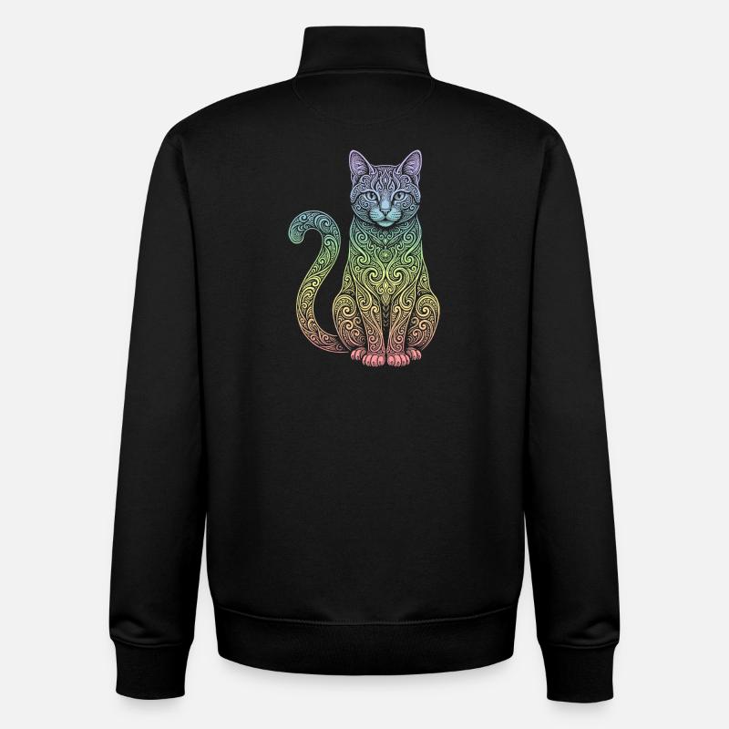 chat - Sweat zippé unisexe en coton bio Stanley/Stella - noir