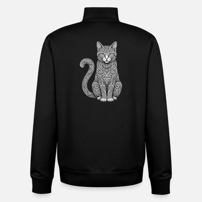 chat - Sweat zippé unisexe en coton bio Stanley/Stella - noir