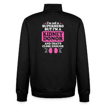 Kidney Donor Donor Kidney - Unisex Organic Zip Sweatshirt by Stanley/Stella - black - Back - AI Model Male 185 light (185cm)