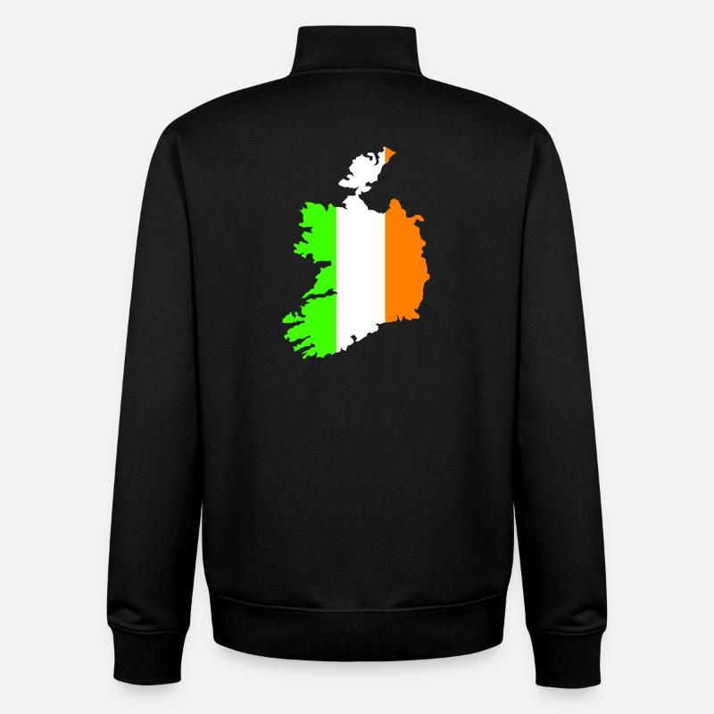 Pays d’Irlande - Sweat zippé unisexe en coton bio Stanley/Stella - noir