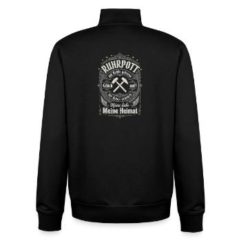 Heimatliebe im Bergwerkstil, Ruhrpott - Unisex Organic Zip Sweatshirt von Stanley/Stella - Schwarz - Hinten - AI Model Male 185 light (185cm)
