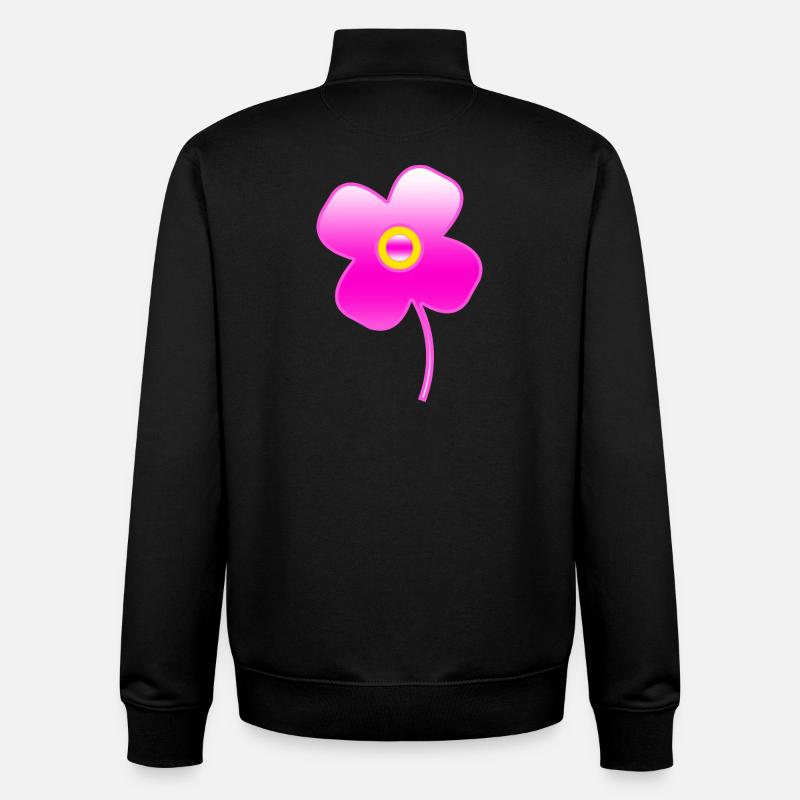Fleur - Sweat zippé unisexe en coton bio Stanley/Stella - noir