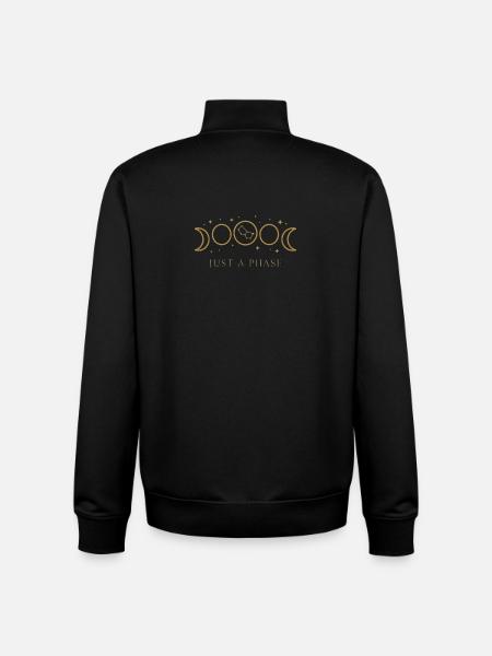 ust a Phase Moon Phase Astrology - Unisex Organic Zip Sweatshirt by Stanley/Stella - black