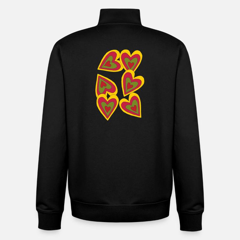 herzen on fire - Unisex Organic Zip Sweatshirt von Stanley/Stella - Schwarz