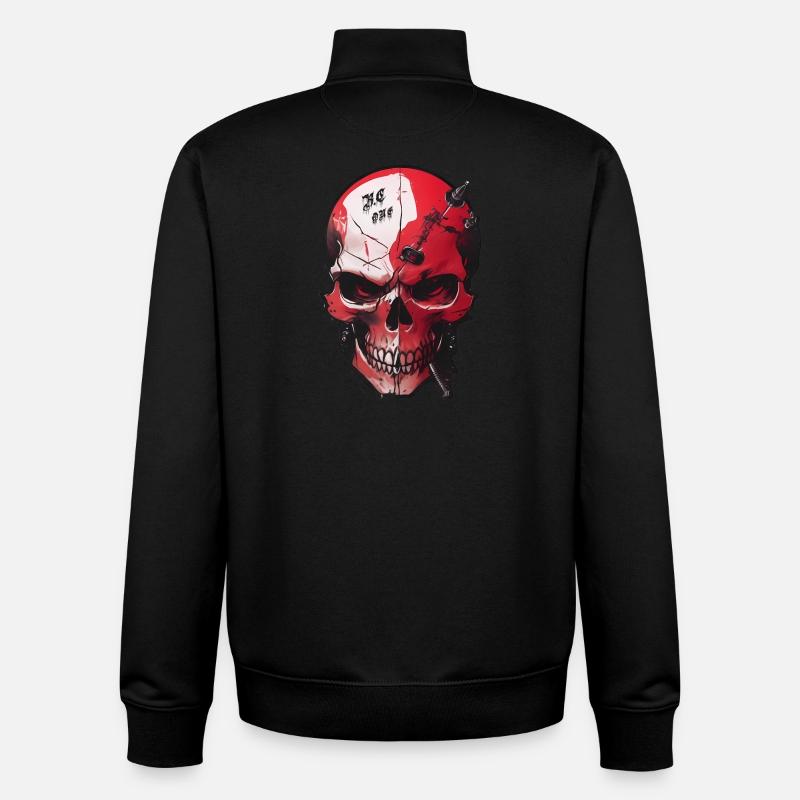 Skull with Evil Eye - Unisex Organic Zip Sweatshirt by Stanley/Stella - black