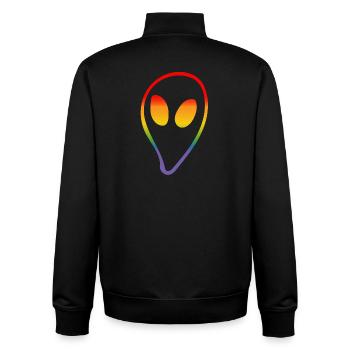 Regenbogen Alien LGBTQI lgbt tshirt - Unisex Organic Zip Sweatshirt von Stanley/Stella - Schwarz - Hinten - AI Model Male 185 light (185cm)