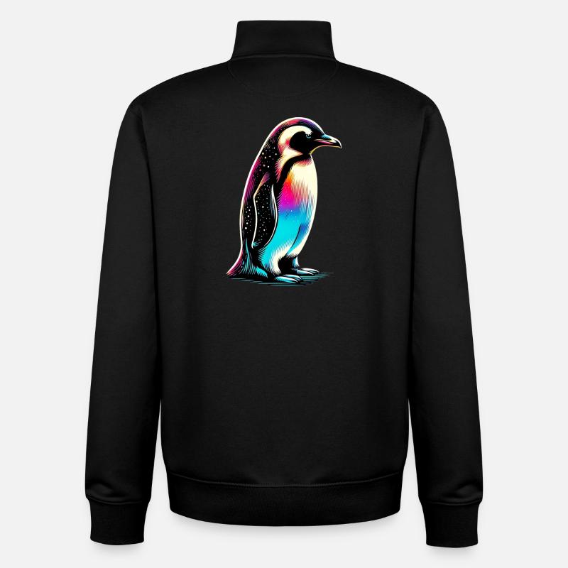 Pingouin - Sweat zippé unisexe en coton bio Stanley/Stella - noir