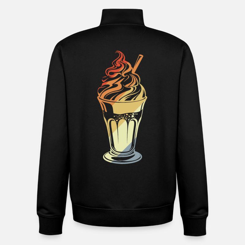 Coupe glacée style rétro - Sweat zippé unisexe en coton bio Stanley/Stella - noir