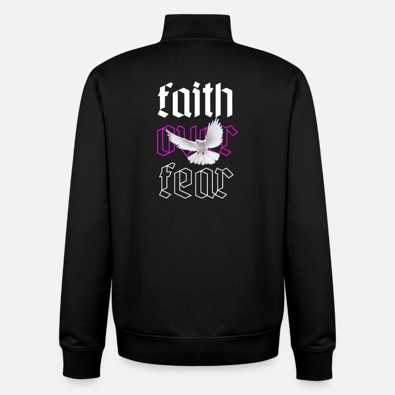 Glaube statt Angst - Unisex Organic Zip Sweatshirt von Stanley/Stella - Schwarz