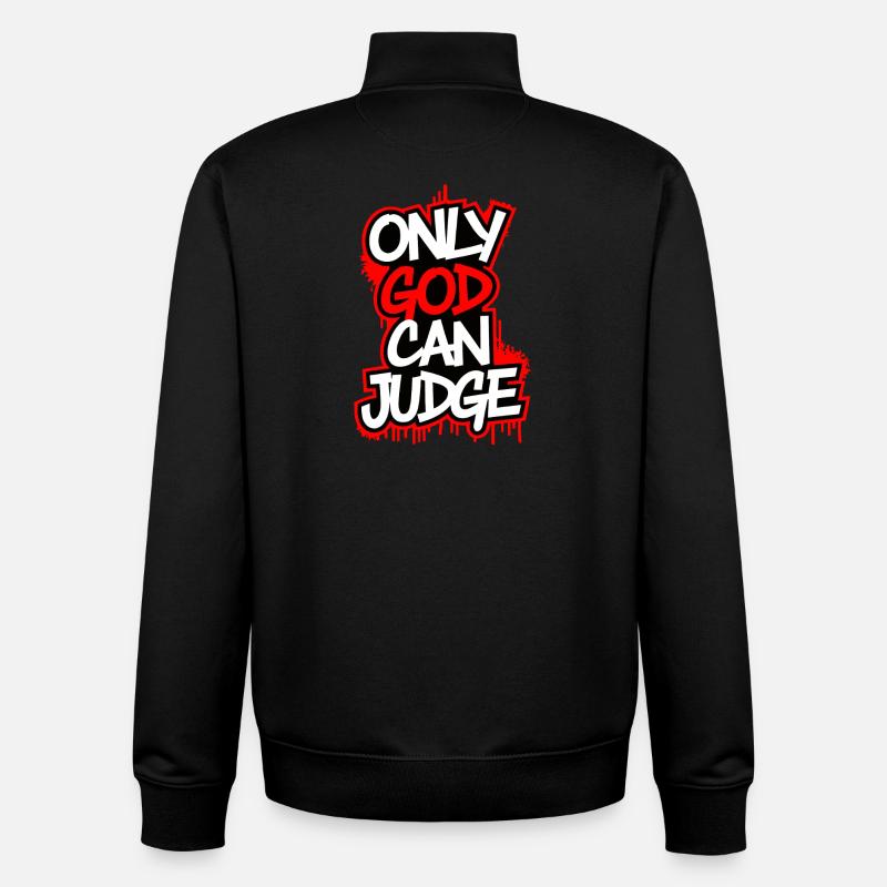 Only god can judge - Unisex Organic Zip Sweatshirt von Stanley/Stella - Schwarz