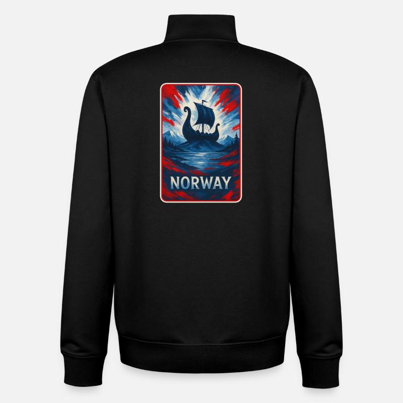 Norwegen Landschaft Flaggen Design - Unisex Organic Zip Sweatshirt von Stanley/Stella - Schwarz