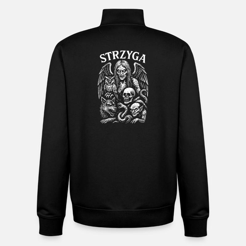 Dark Gothic Mythical Creature Design - Unisex Organic Zip Sweatshirt by Stanley/Stella - black