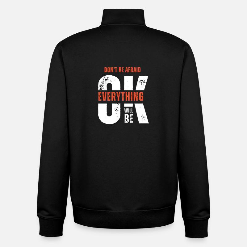 Bleiben Sie stark - Unisex Organic Zip Sweatshirt von Stanley/Stella - Schwarz