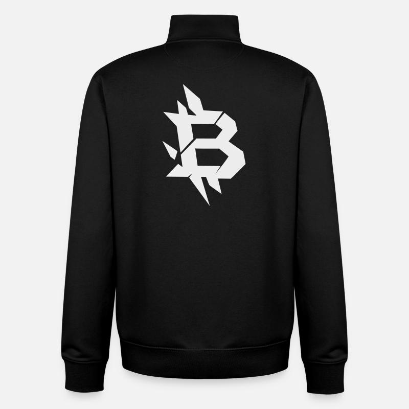Conception angulaire du Bitcoin B - Sweat zippé unisexe en coton bio Stanley/Stella - noir