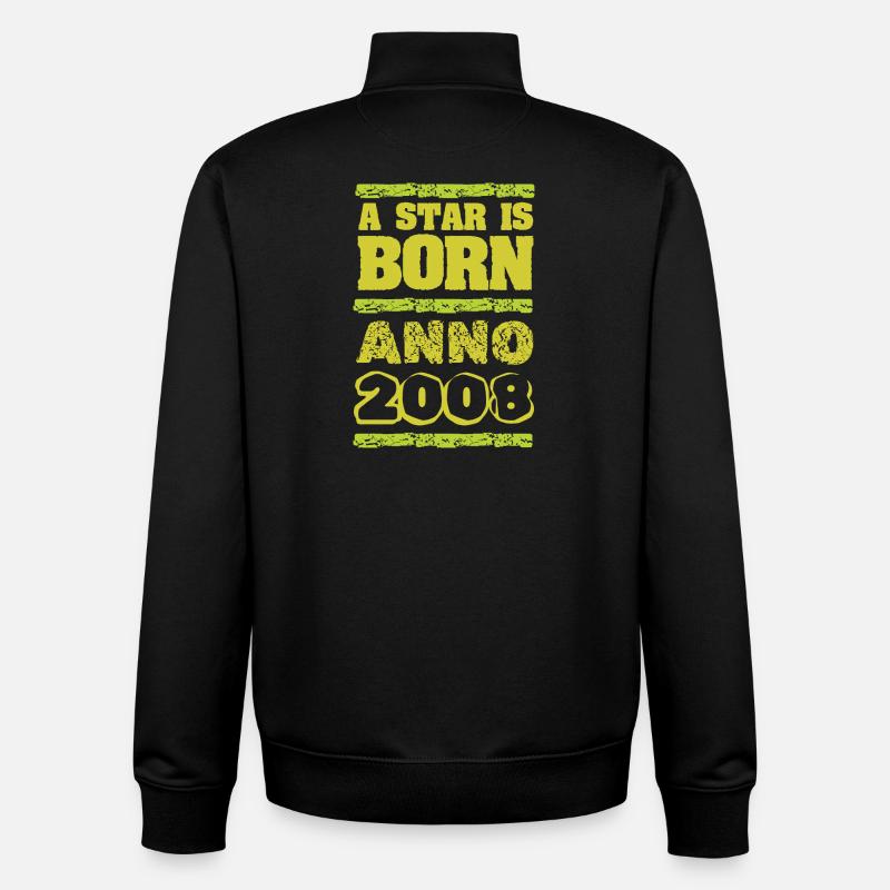 Étoile 2008 - Sweat zippé unisexe en coton bio Stanley/Stella - noir