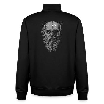 Sokrates Halbschädel Porträt Design - Unisex Organic Zip Sweatshirt von Stanley/Stella - Schwarz - Hinten - AI Model Male 185 light (185cm)
