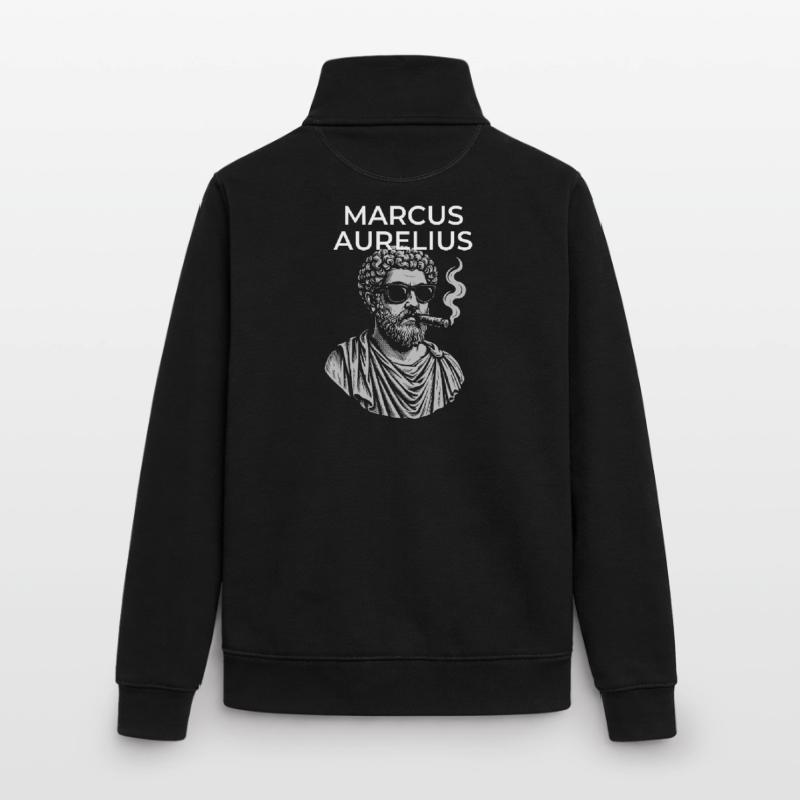 Marcus Aurelius Classical Philosopher Portrait  Unisex Organic Zip Sweatshirt by Stanley/Stella