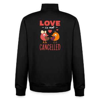 Liebe wird nicht abgesagt! Valentinstag Design - Unisex Organic Zip Sweatshirt von Stanley/Stella - Schwarz - Hinten - AI Model Male 185 light (185cm)